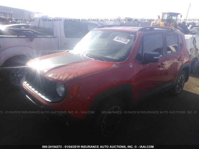 ZACCJBCT8GPD80172 - 2016 JEEP RENEGADE TRAILHAWK ORANGE photo 2