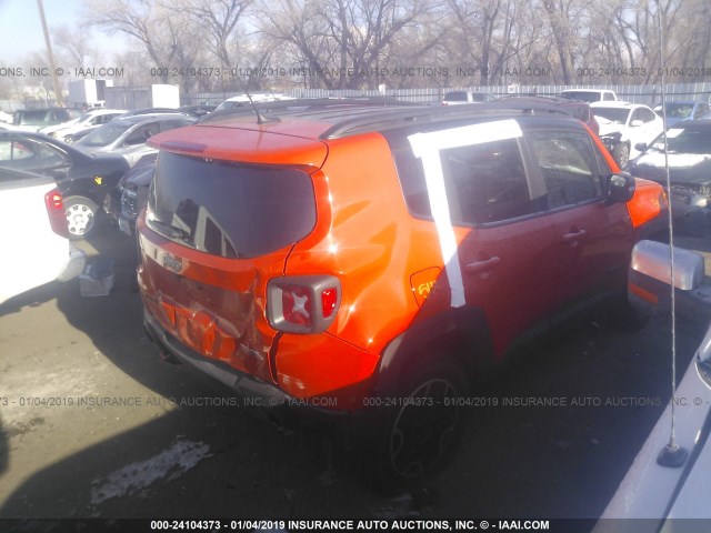 ZACCJBCT8GPD80172 - 2016 JEEP RENEGADE TRAILHAWK ORANGE photo 4