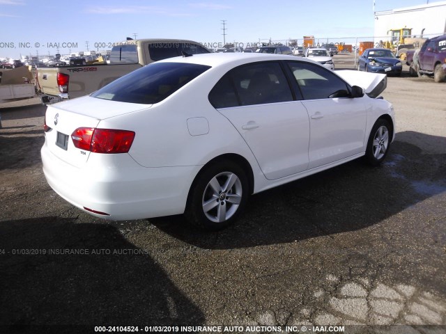 3VWLL7AJ0CM360436 - 2012 VOLKSWAGEN JETTA TDI WHITE photo 4