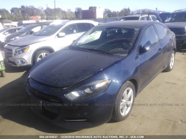 1C3CDFBB9GD605841 - 2016 DODGE DART SXT BLUE photo 2