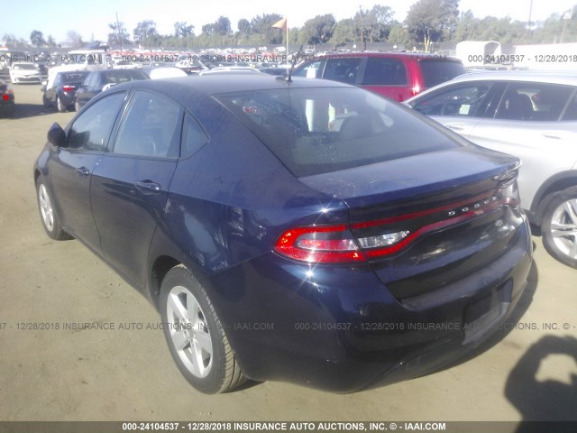 1C3CDFBB9GD605841 - 2016 DODGE DART SXT BLUE photo 3