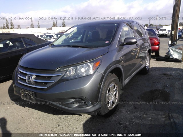 2HKRM3H3XEH545077 - 2014 HONDA CR-V LX GRAY photo 2