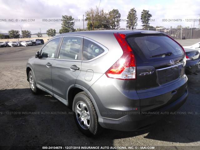 2HKRM3H3XEH545077 - 2014 HONDA CR-V LX GRAY photo 3