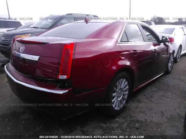 1G6DE5E56D0110788 - 2013 CADILLAC CTS LUXURY COLLECTION RED photo 4