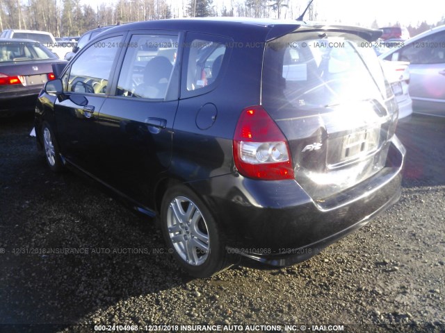 JHMGD38687S058934 - 2007 HONDA FIT S 黑色 照片 3