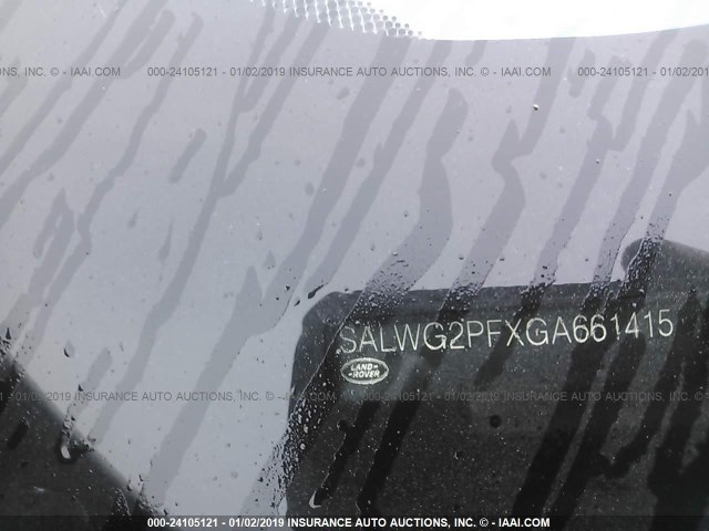 SALWG2PFXGA661415 - 2016 LAND ROVER RANGE ROVER SPORT SE WHITE photo 9