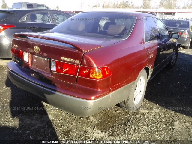 4T1BG22K51U091562 - 2001 TOYOTA CAMRY CE/LE/XLE RED photo 4