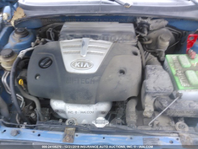 KNADC125646293961 - 2004 KIA RIO BLUE photo 10