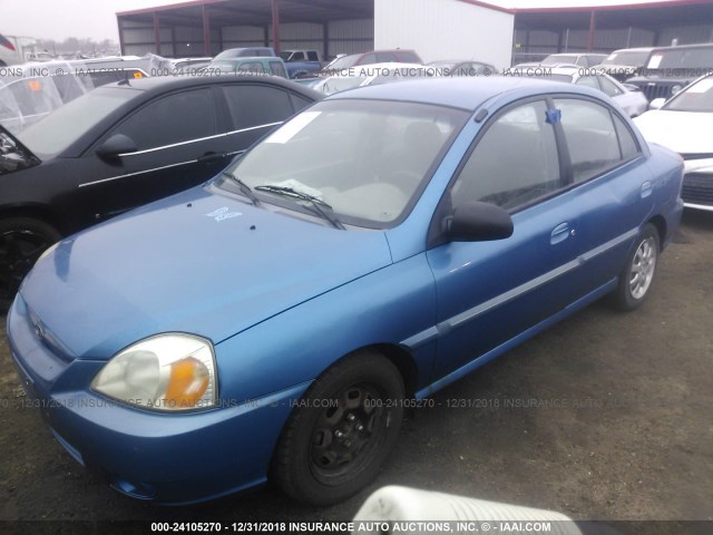 KNADC125646293961 - 2004 KIA RIO BLUE photo 2