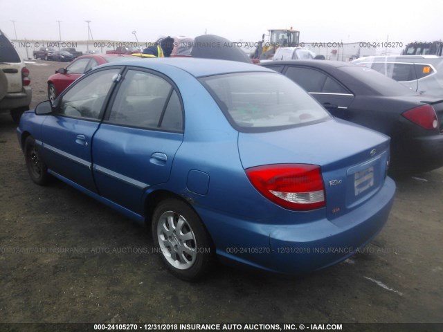 KNADC125646293961 - 2004 KIA RIO BLUE photo 3