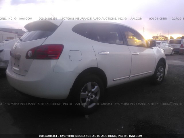 JN8AS5MV5DW133040 - 2013 NISSAN ROGUE S/SV WHITE photo 4