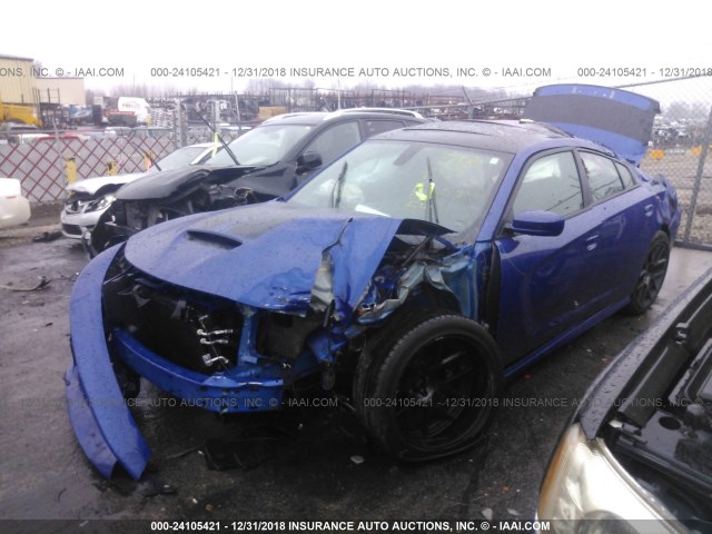 2C3CDXCT2JH331549 - 2018 DODGE CHARGER R/T BLUE photo 2