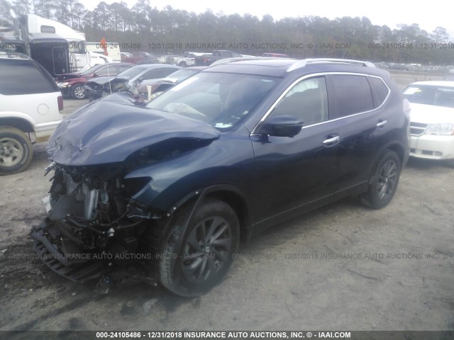 5N1AT2MT5GC842137 - 2016 NISSAN ROGUE S/SL/SV BLUE photo 2