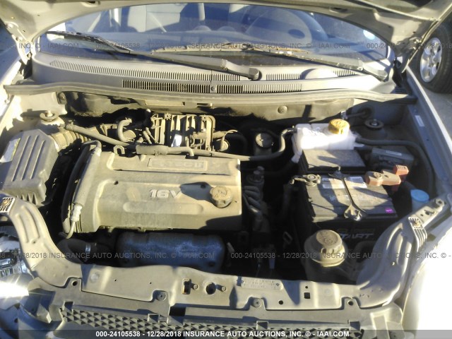 KL1TD56608B120236 - 2008 CHEVROLET AVEO LS GRAY photo 10