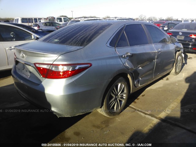 4T1BF1FK8FU060725 - 2015 TOYOTA CAMRY LE/XLE/SE/XSE SILVER photo 4