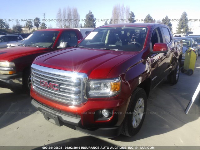 1GTG5CE37G1253308 - 2016 GMC CANYON SLE RED photo 2