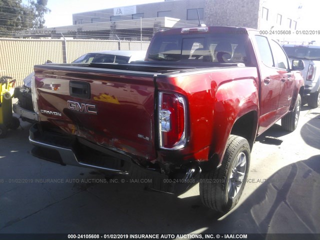 1GTG5CE37G1253308 - 2016 GMC CANYON SLE RED photo 4