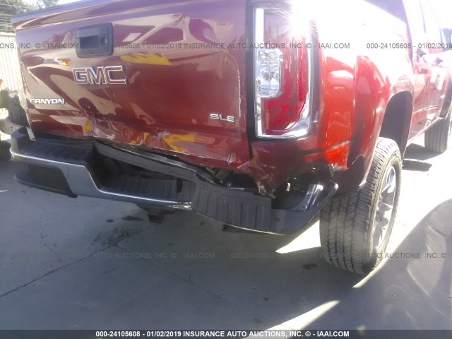 1GTG5CE37G1253308 - 2016 GMC CANYON SLE RED photo 6