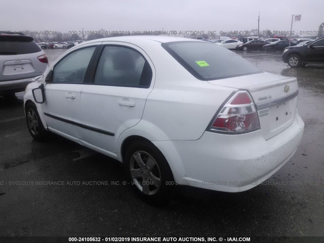 KL1TG5DE6AB047199 - 2010 CHEVROLET AVEO LT WHITE photo 3