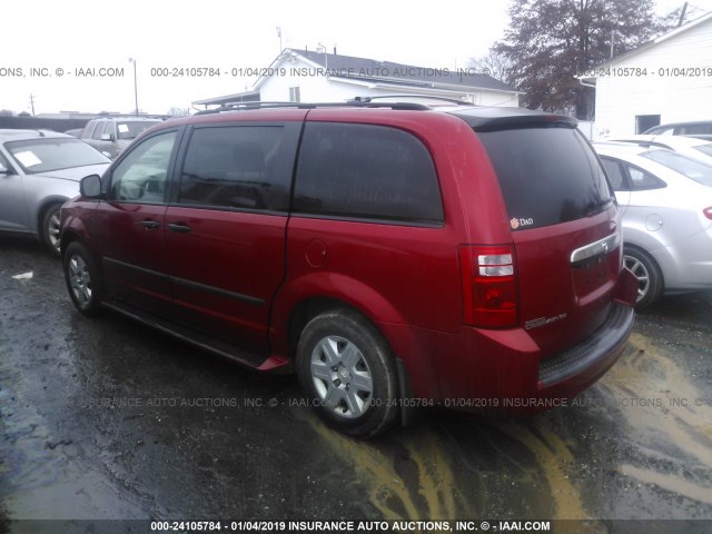 2D8HN44H18R753969 - 2008 DODGE GRAND CARAVAN SE RED photo 3