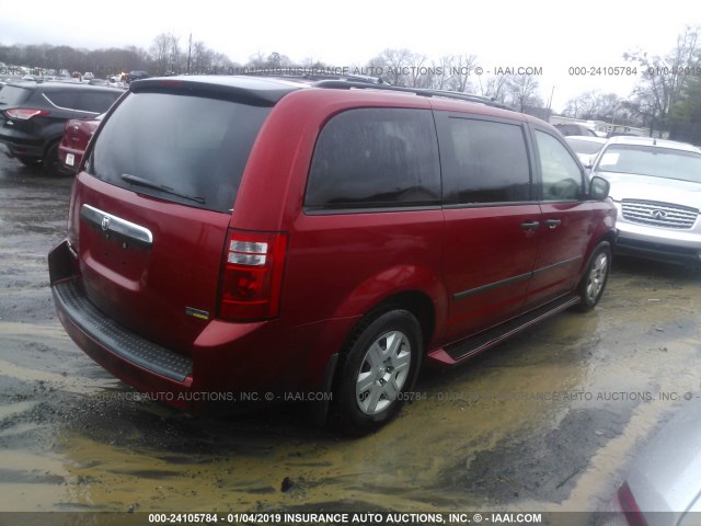 2D8HN44H18R753969 - 2008 DODGE GRAND CARAVAN SE RED photo 4