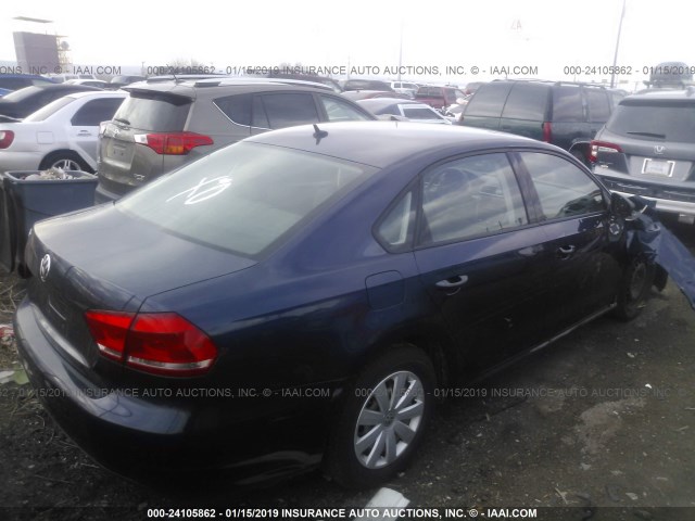 1VWAP7A32CC061870 - 2012 VOLKSWAGEN PASSAT S BLUE photo 4