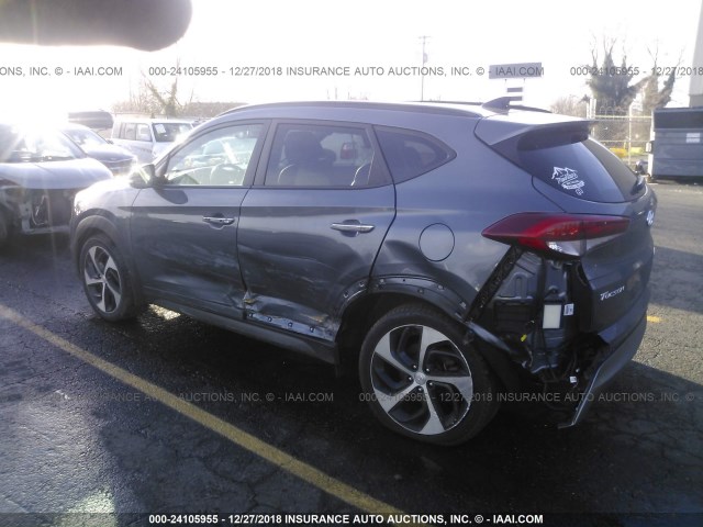 KM8J3CA22GU067663 - 2016 HYUNDAI TUCSON LIMITED/SPORT AND ECO/SE GRAY photo 3