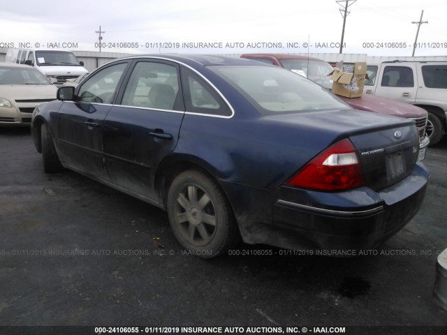 1FAHP23106G135256 - 2006 FORD FIVE HUNDRED SE BLUE photo 3