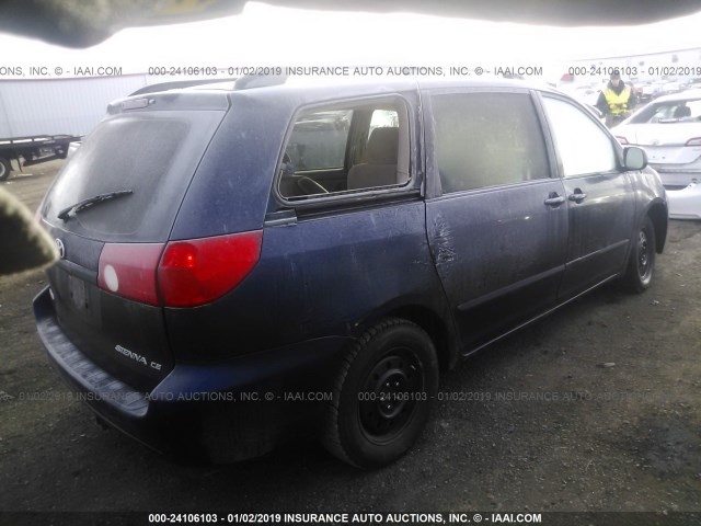 5TDZK23C17S054367 - 2007 TOYOTA SIENNA CE/LE BLUE photo 4