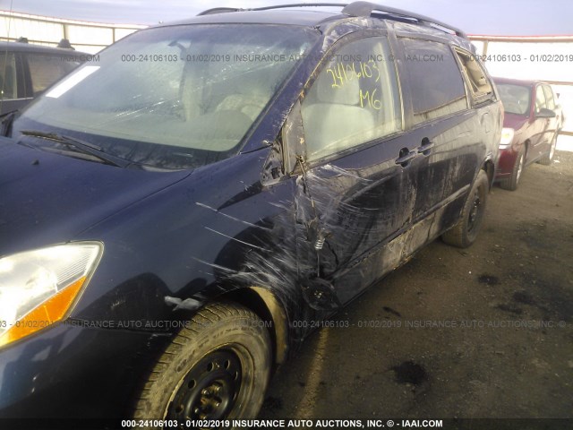 5TDZK23C17S054367 - 2007 TOYOTA SIENNA CE/LE BLUE photo 6