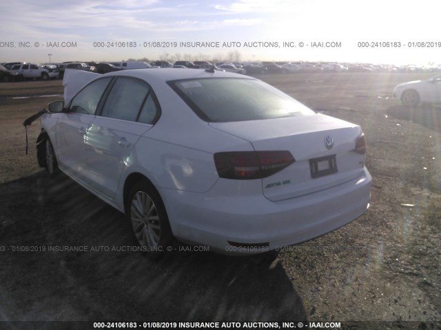 3VWL17AJ8GM266395 - 2016 VOLKSWAGEN JETTA SEL/SEL PREMIUM WHITE photo 3