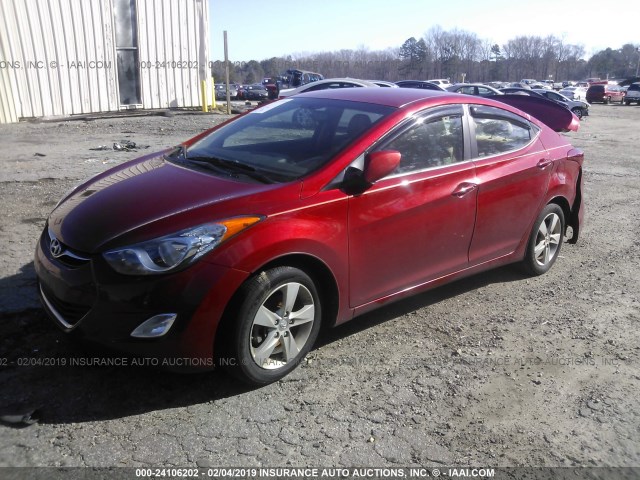 KMHDH4AE2DU788270 - 2013 HYUNDAI ELANTRA GLS/LIMITED RED photo 2