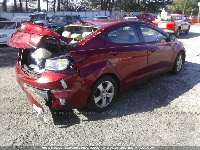 KMHDH4AE2DU788270 - 2013 HYUNDAI ELANTRA GLS/LIMITED RED photo 4