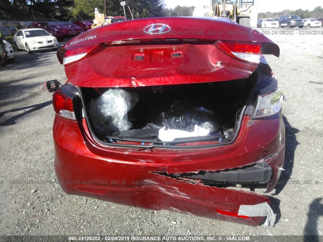 KMHDH4AE2DU788270 - 2013 HYUNDAI ELANTRA GLS/LIMITED RED photo 6