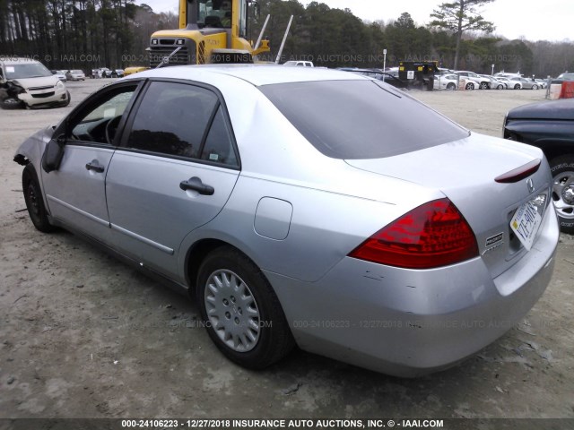 1HGCM56127A193420 - 2007 HONDA ACCORD VALUE SILVER photo 3