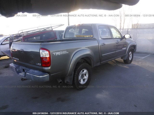 5TBET34185S486555 - 2005 TOYOTA TUNDRA DOUBLE CAB SR5 GRAY photo 4