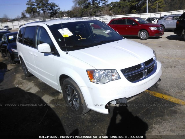 2C4RDGCG3HR799951 - 2017 DODGE GRAND CARAVAN SXT WHITE photo 1