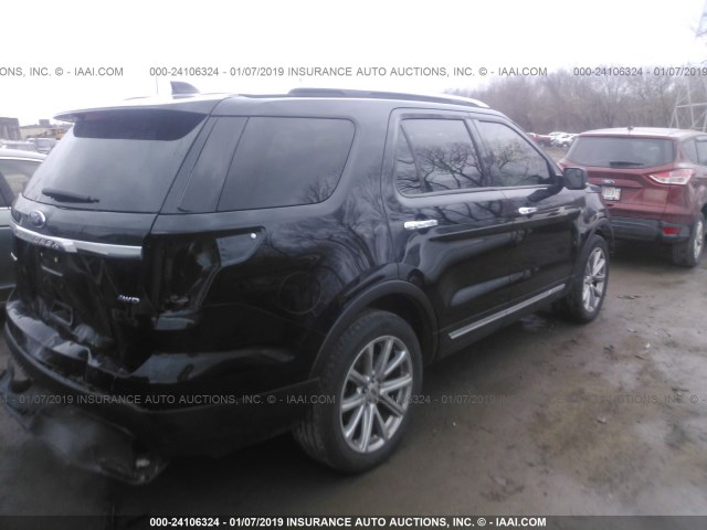 1FM5K8F87HGC23517 - 2017 FORD EXPLORER LIMITED BLACK photo 4