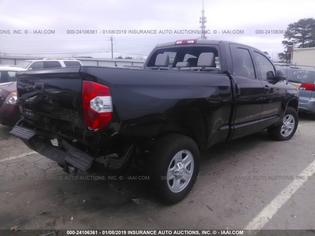 5TFRM5F17JX126146 - 2018 TOYOTA TUNDRA DOUBLE CAB SR/SR5 BLACK photo 4