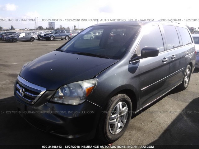 5FNRL38775B030929 - 2005 HONDA ODYSSEY EXL BLUE photo 2