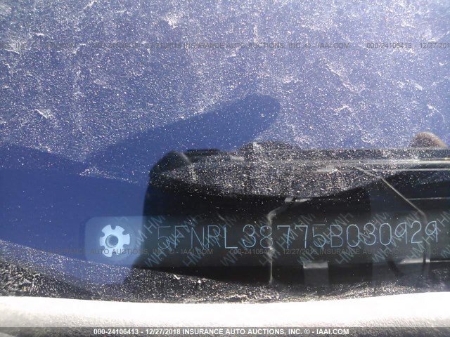 5FNRL38775B030929 - 2005 HONDA ODYSSEY EXL BLUE photo 9