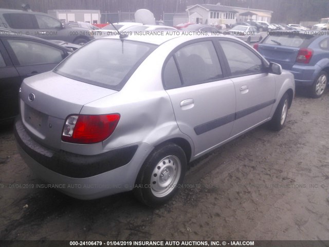 KNADE223596445461 - 2009 KIA RIO LX/SX SILVER photo 4