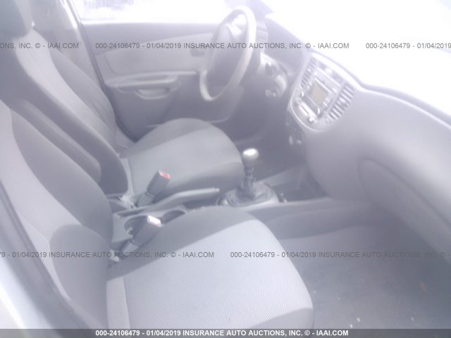 KNADE223596445461 - 2009 KIA RIO LX/SX SILVER photo 5