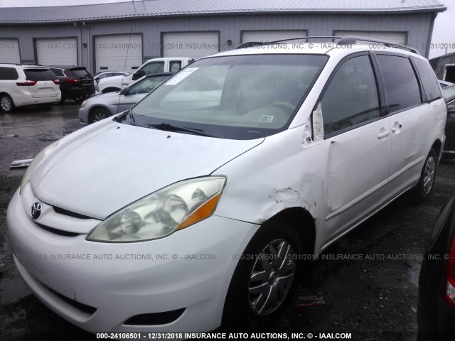 5TDZA23C76S428174 - 2006 TOYOTA SIENNA CE/LE WHITE photo 2