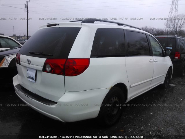 5TDZA23C76S428174 - 2006 TOYOTA SIENNA CE/LE WHITE photo 4