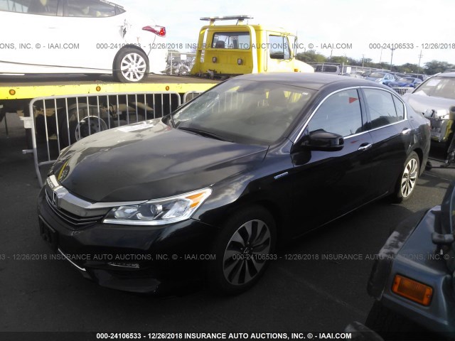 JHMCR6F56HC004572 - 2017 HONDA ACCORD HYBRID/EXL BLACK photo 2