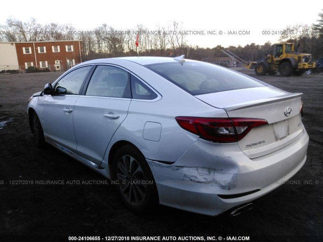 5NPE34AF0FH043465 - 2015 HYUNDAI SONATA SPORT/LIMITED WHITE photo 3