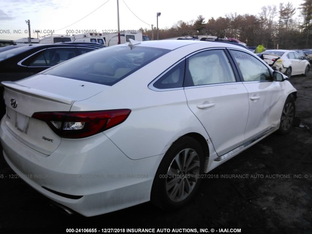 5NPE34AF0FH043465 - 2015 HYUNDAI SONATA SPORT/LIMITED WHITE photo 4