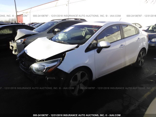 KNADN4A39D6188570 - 2013 KIA RIO EX/SX WHITE photo 2