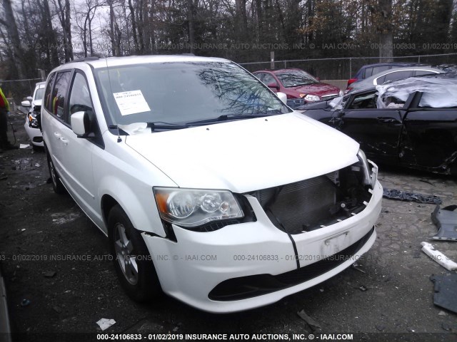 2C4RDGCG7CR111281 - 2012 DODGE GRAND CARAVAN SXT WHITE photo 1